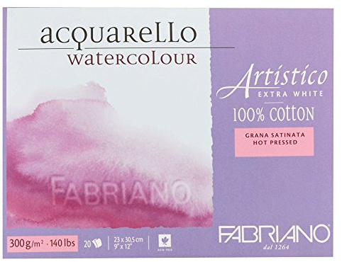 Acquerello di 23 x 30,5 cm 20 4 AEW Extra Bianco Satinato di grana di carta acquerello Fabriano