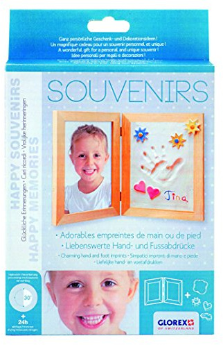 Glorex 6 8070 403 – formpresentset souvenirer, komplett set för att skapa hand- och fotavtryck, som påminnelse och gåva