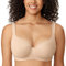 DELIMIRA Donna Reggiseno Senza Cuciture Balconcino con Ferretto Sostegno Comodo Coppe Preformate Taglie Forti Beige 7F
