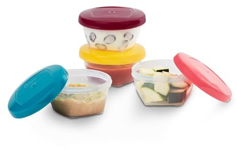 Babymoov Babybols Lot de 4 Pots de Conservation pour Bébé 120ml, Gradués, Garantis sans BPA, Hermétiques, avec Surface réinscriptible