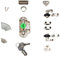 Gedotec Zylinder-Drehstangenschloss Möbel-Aufschraubschloss Kleider-Schrank | Möbelschloss Anschlag RECHTS | Zylinderschloss Dornmaß 25 mm | Stahl vernickelt | 1 Set - Schrank-Schloss für Schranktüren