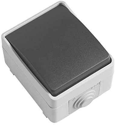 Amig - Interruptor Conmutador de Cruce de Sobreponer Mod.3611 Estanco IP54 de Voltaje Máximo 230 V - Pulsador Apto para Exteriores e Interiores - Ideal para Terrazas, Jardines, Garajes o Trasteros