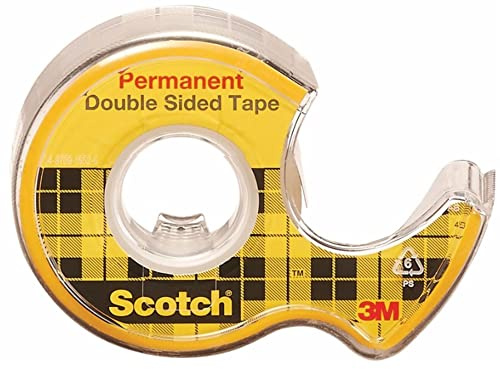 Self-adhesive tape, double-sided, Scotch (136D), with dispenser, 12 mm, 6.3 m