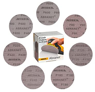 Mirka Abranet 5 Inch Assortment Mesh Sanding Discs, Hook and Loop, 35 Pack
