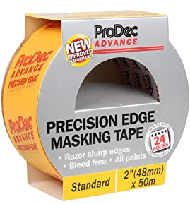 ProDec Advance Ruban de masquage Precision Edge 48 mm x 50 m multi-surfaces pour des lignes nettes sans coulure de peinture pour travaux de peinture intérieure compatible avec toutes les peintures