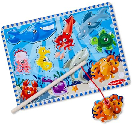 Melissa & Doug Magnetic Wooden Fishing Game | Toys for Kids, Set for Toddlers with Sea Creatures | Age 3-5