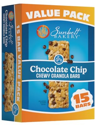Sunbelt Bakery Chewy Chocolate Chip Granola Bars, 1.1 oz Bars, 15 Count