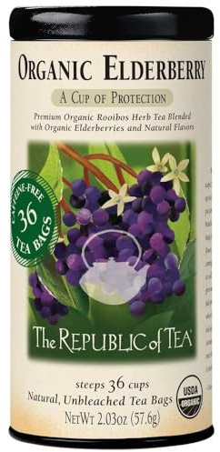 The Republic of Tea - Organic Elderberry Herbal Tea, 36 Tea Bag Tin