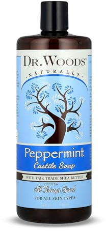 Dr. Woods Pure Castile Peppermint Soap with Organic Shea Butter, 32 Ounce