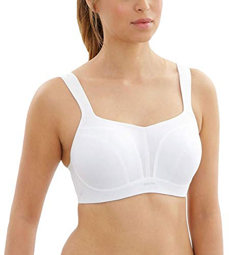 panache Women's Full Cup Plain Sports Bra, White, Size: 34F