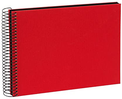 goldbuch 20993 - Album Fotografico a Spirale Bella Vista, 24 x 17 cm, con 40 Pagine Nere, Album dei ricordi in Lino, per Foto e Foto, da incollare, Rosso