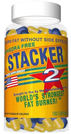 Stacker 2 Fat Burner Capsules, Ephedra Free, 100-Count Bottle