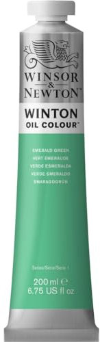 Winsor & Newton 1437241 Winton, feine hochwertige Ölfarbe - 200ml Tube mit gleichmäßiger Konsistenz, Lichtbeständig, hohe Deckkraft, Reich an Farbpigmenten - Smaragd -Grün
