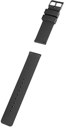 KHS Silikonband Schwarz, Silikon schwarz Uhrenband, Bandbreite 20mm, Länge 22cm, EBSB.20, Uhrenarmband