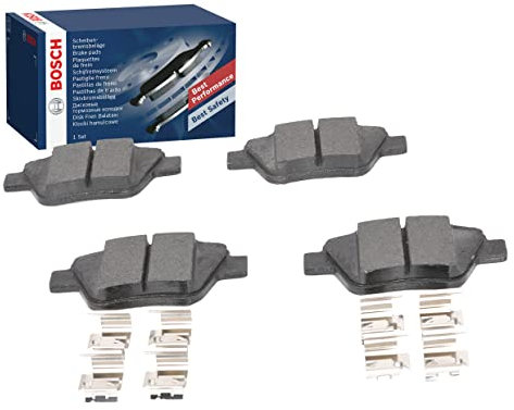 Bosch BP1338 - Pastiglie Freni Auto, Asse Posteriore - Qualità Bosch - Riduzione del Rumore e della Polvere - Certificazione ECE-R90 - Senza Rame - 1 Confezione da 4 Pastiglie - Con Accessori
