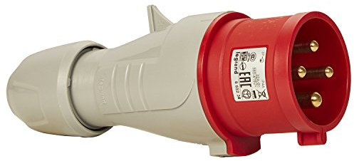 LEGRAND, CEE 32A Stecker, rot 4-polig (3P+PE), 6h (400V/32A), Schutzart IP44, IK09, 090131