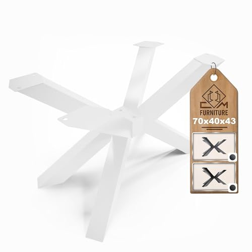 CM Furniture Struttura del Tavolo SPIDER a Ragno Base Tavolino Bianco Gambe da Tavolo Metallo Telaio del Tavolo Struttura Basso Piedi Pesanti Spazzolato Tavolino da Caffè, il Soggiorno Altezza 43cm