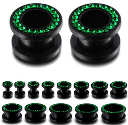 00g 10mm 00 Gauges Gauge Flesh Tunnels Tunnel Screw Double Flare Flared Stretching Ear Plugs Gauges Stretcher Expander Body Piercing Ear Plug Earlets Expanders Ears Earring Earrings 00g = 10mm