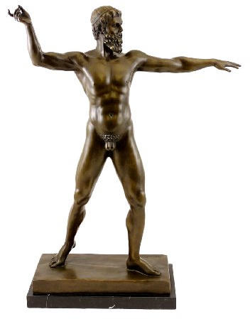 Kunst & Ambiente - Mitologia greca - Scultura in bronzo - Figura Zeus - firmata - Bertel Thorvaldsen - Scultura Zeus - Figura in bronzo - Il padre degli dei