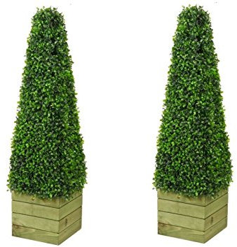 2 x Artificial Tree: 3ft Pyramid Cone