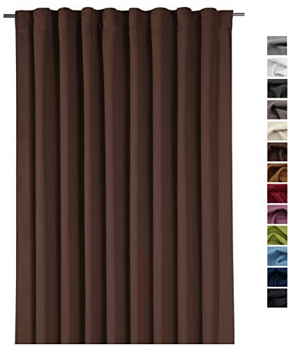 Gardin XXL, dekorativ gardin, ogenomskinlig mörkläggningsgardin, termogardin, H x B 245 x 275 cm, köld- och värmeisolering ... packa upp, häng upp, klar! Gardin typ 139