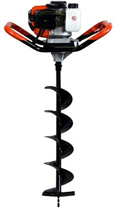 GT GARDEN Taladro de Tierra ahoyador de Gasolina 52 cm3, 3 CV con Broca 150 mm