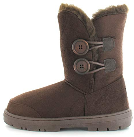 Ella Shoes Rita Faux Fur Warm Winter Boots UK Sizes 3-8 (UK6/39, Brown)