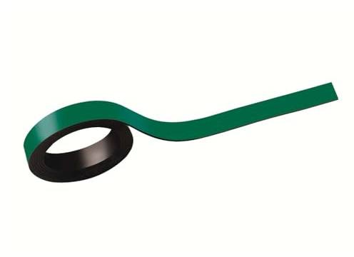MAUL Magnetstreifen 1 x 100cm (2 Stück) | Magnetband selbsthaftend auf magnetischen Oberflächen | Magnetklebeband individuell zuschneidbar | Beschriftbar mit Marker | Grün