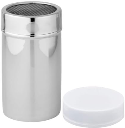 Fackelmann Dispenser SpargiZucchero e Cacao Maxi con Maglia a Rete In acciaio Inox con Coperchio Sicurezza Salva aromi in plastica Lavabile in lavastoviglie Dim Ø7,4x13,2 cm