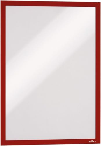 Durable Duraframe Inforam A3, självhäftande magnetram, 6 st, röd, 488303 | Yttermått 325 x 445 mm, för släta ytor och glas, läsbar från båda sidor, stående eller liggande format, Made in Poland