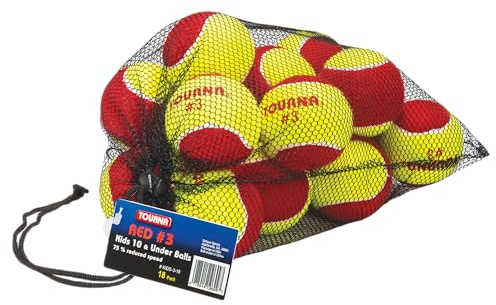 Tourna Low Compression Stage 3 Tennis Ball with Mesh Bag (18-Pack)