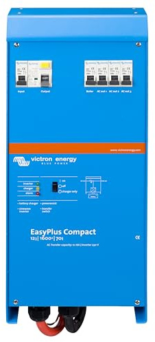 Victron Energy EasyPlus 12-Volt 1600 VA 230V Sinus Wechselrichter, 70 Ampere Batterieladegerät und 16 Ampere Tranfer Switch