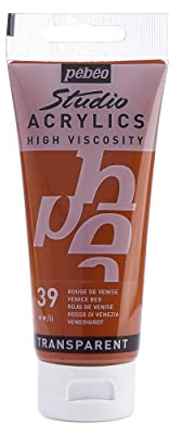 Pébéo - Studio Acrylics Fine Acrylic - Acrylic Paint - Red Acrylic - Venice Red, 100 ml