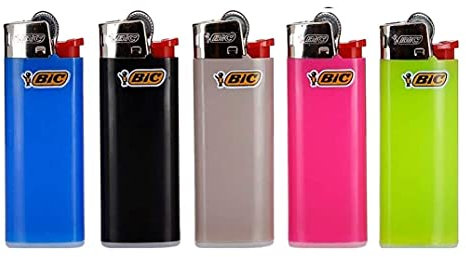 5 x New Mini BIC Lighter Child Resistant Assorted Colours