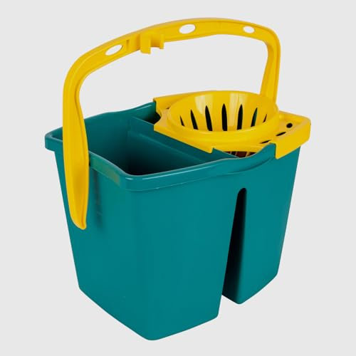 La Briantina Secchio Lavapavimenti a Due Vasche con Strizzatore Doppie Acque, Capacità 14 Litri