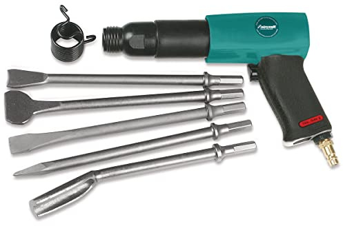 AIRCRAFT Meißelhammer-Set MHB PRO (Meißelhammer, Flachmeißel, Spitzmeißel, Trennmeißel, Breitflachmeißel, Hohlfugenmeißel, Schnellspannfeder, Stecknippel, Metallkassette) 2402300