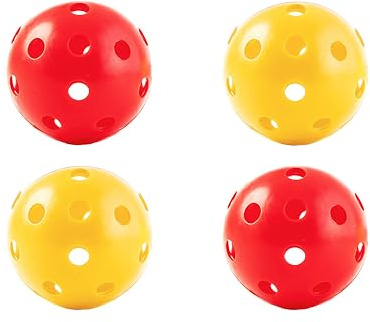 Bandito Original Funhockey Tunierbollset, väderbeständig, spelbar på alla ytor, barn och tonåringar, för skollag, röd-gul