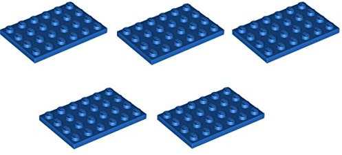 LEGO Bricks 3032 City – Plates (4 x 6 Pins, Pack of 5, Blue