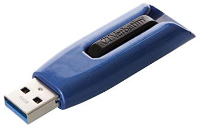 VERBATIM Store 'n' Go V3 MAX USB-Stick I USB-3.2 Gen 1 I 64GB I Speicherstick mit Schiebemechanismus I SuperSpeed-Schnittstelle I externer Speicher für Laptop Notebook & Co I blau/schwarz