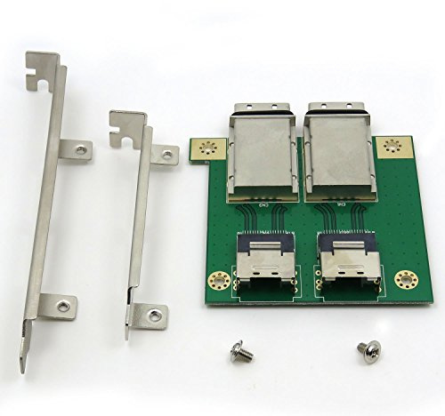 CableDeconn Dual Mini SAS SFF-8088 a SAS36P SFF-8087 en soporte PCI Adaptador