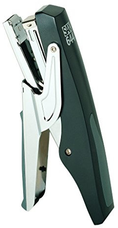 SAX 644 Design Heftzange in Schwarz - Für bis zu 25 Blatt, Nutzbar mit 24/6 & 26/6 Klammern, 100 Klammern Kapazität, Max. Tiefe 52mm, Metallkonstruktion und anthrazitfarbener Griffzone