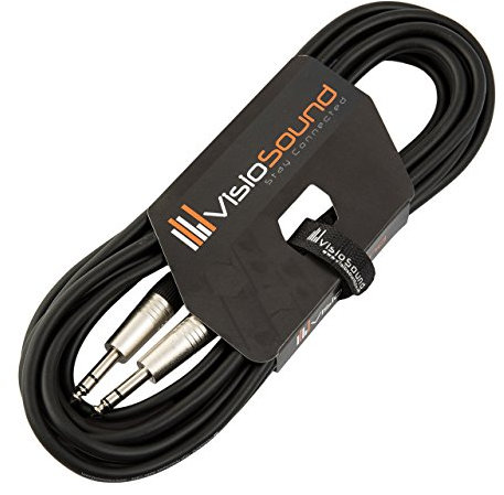 VisioSound 6.35mm 1/4 Stereo TRS Jack to TRS Jack Lead/Balanced Signal Audio Patch Cable 6m Black