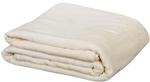 EarthLite Premium-Fleecedecke – extra weiches, gebürstetes Micro-Fleece, wendbar, maschinenwaschbar (152,4 x 228,6 cm), cremefarben