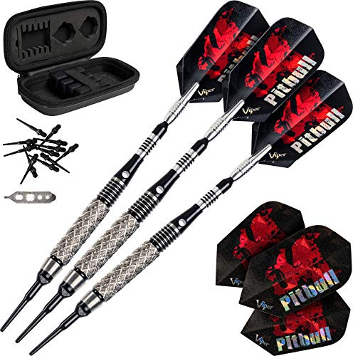 Viper Pitbull 90% tungsteno Dardos de Punta Blanda con Almacenamiento/Estuche de Viaje, 18 Gramos, Multi Colored