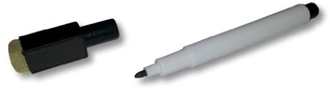 TimeTEX Folienstift schwarz - Non Permanent - abwischbar - mit Filzwischer und Magnet - 92220