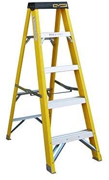 5 TREAD Heavy Duty Fibreglass Step Ladder | Electricians GRP Step Ladder 30,000v