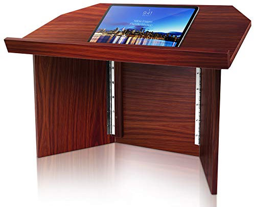 Pyle Rednerpult, Klappbares Tischpodium, Leseständer für Klassen, Lehrer, Redner, Vorlesungen, Ideal für Laptops, Bücher und Lehrmaterialien, 68x39x35cm, Braun, Wood