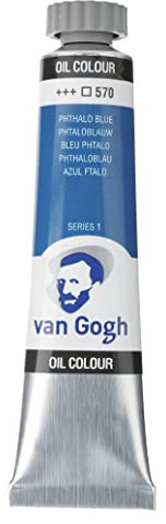 Van Gogh Ölfarbe - Phthaloblau (Primär) 570-20 ml Tube - Hohe Pigmentierung & Lichtechtheit - Ideal für Künstler & Studenten