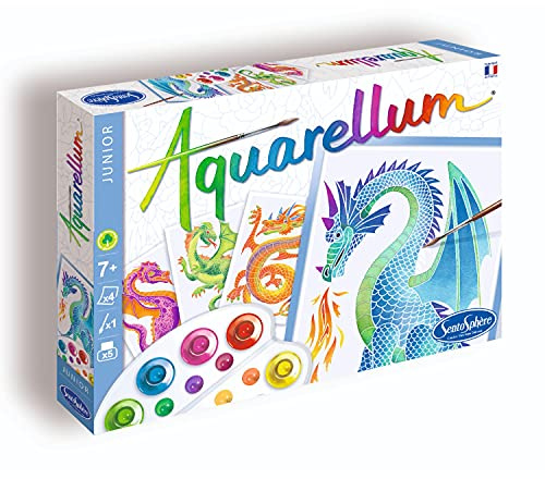 Sentosphere Aquarellum Junior, Malset für Kinder, Motiv Drachen, Bastelset, Kreativ-Set, DIY