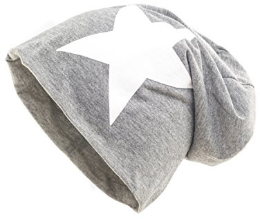 shenky Berretto Primavera Jersey Beanie Beanies Lungo Estivo Pasqua Nero Blu Grigia (Grigio Bianco Stella)
